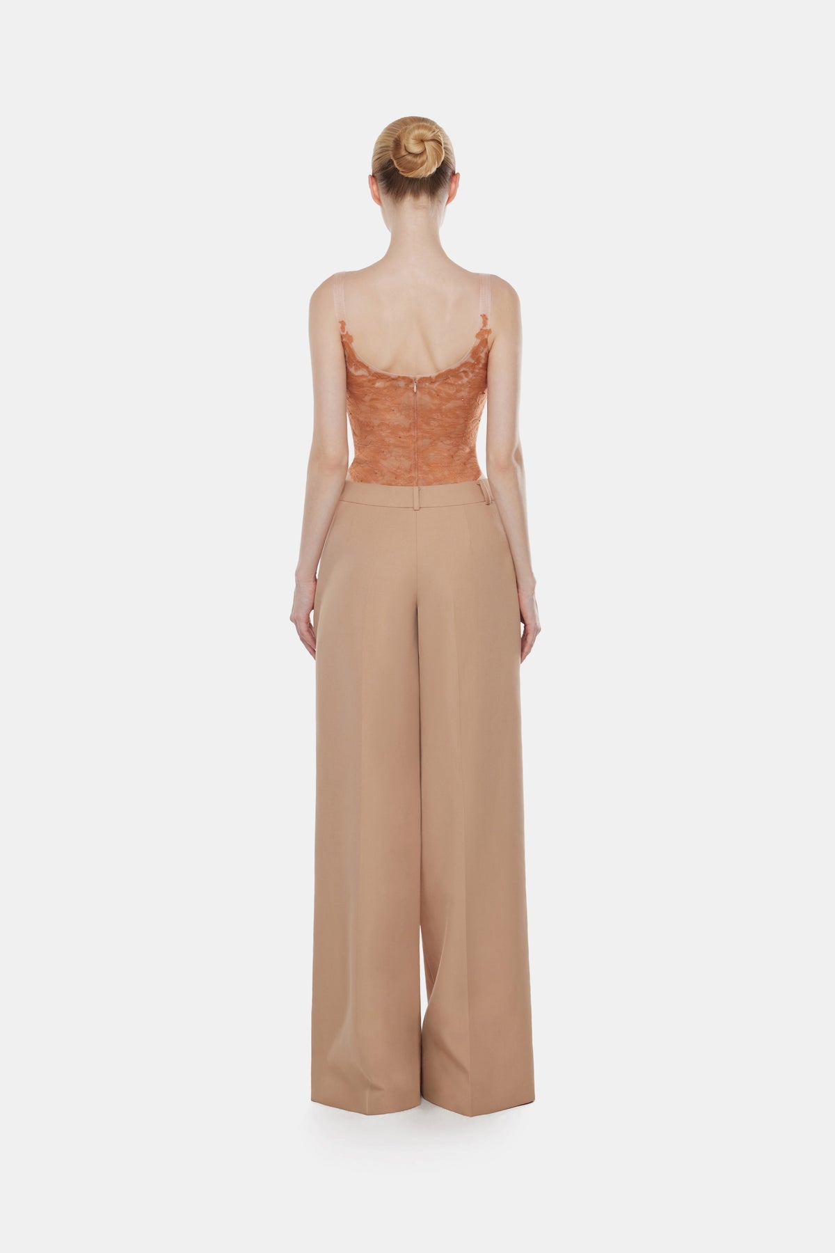Camel Sheer Lace Top