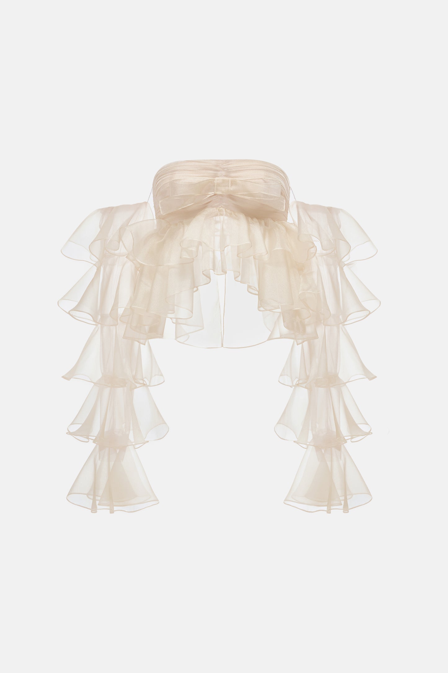 Ivory Frill Organza Crop Top