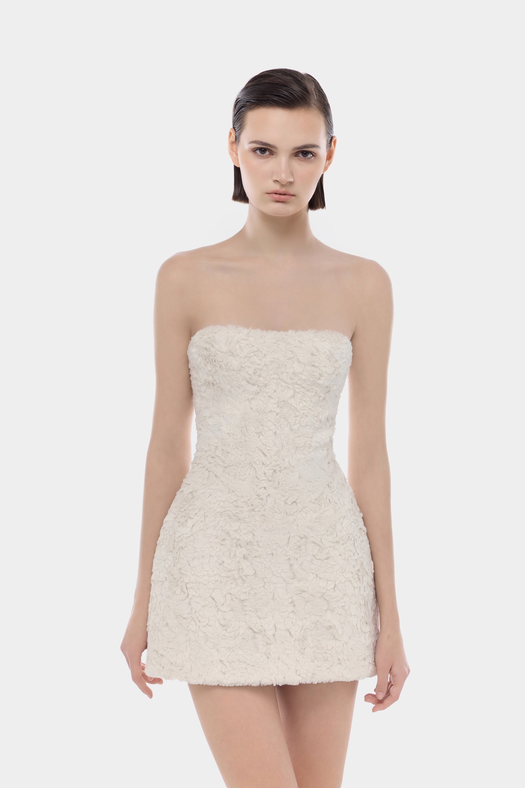 Fur Tube Mini Dress