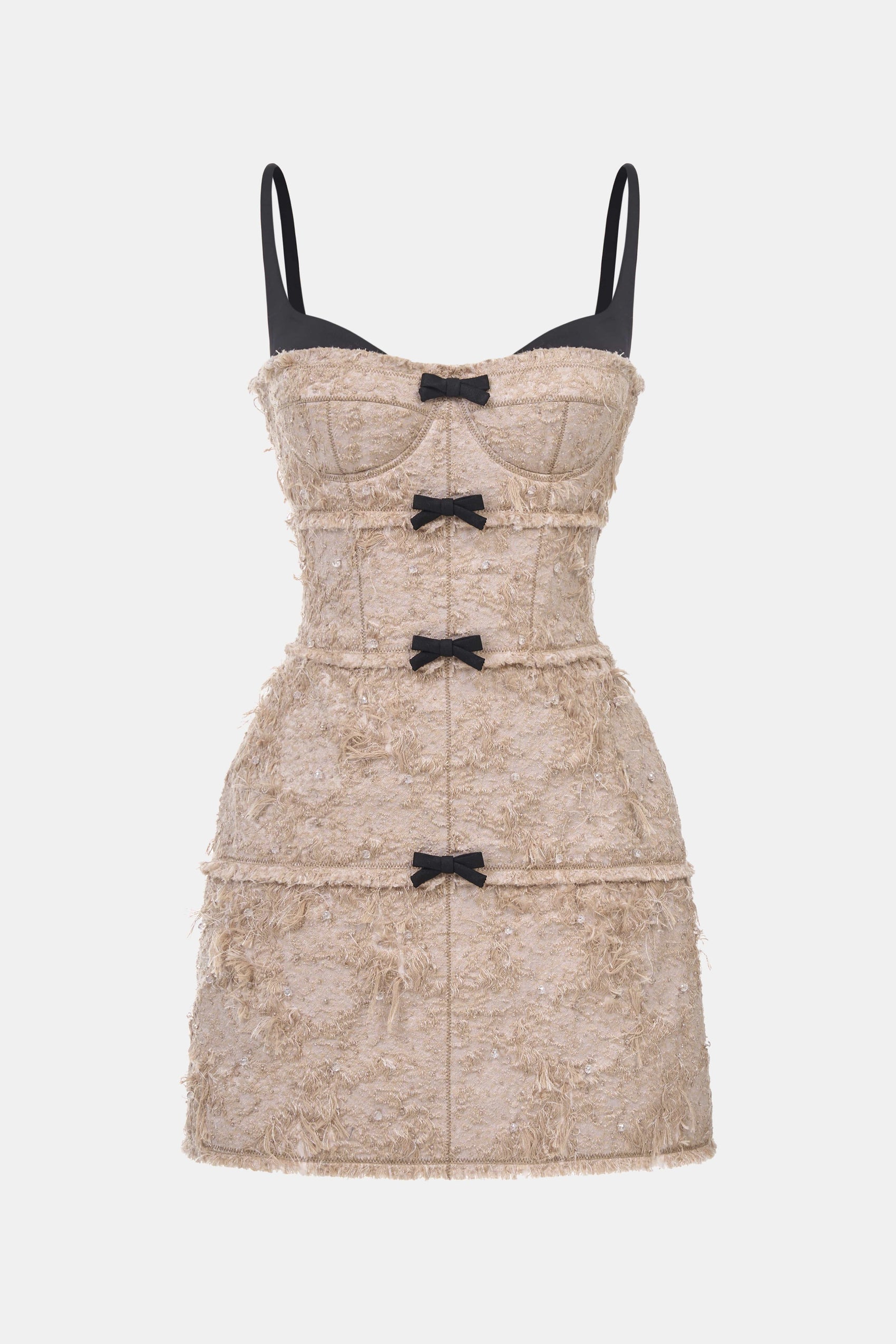 D202Brown dress with black bows