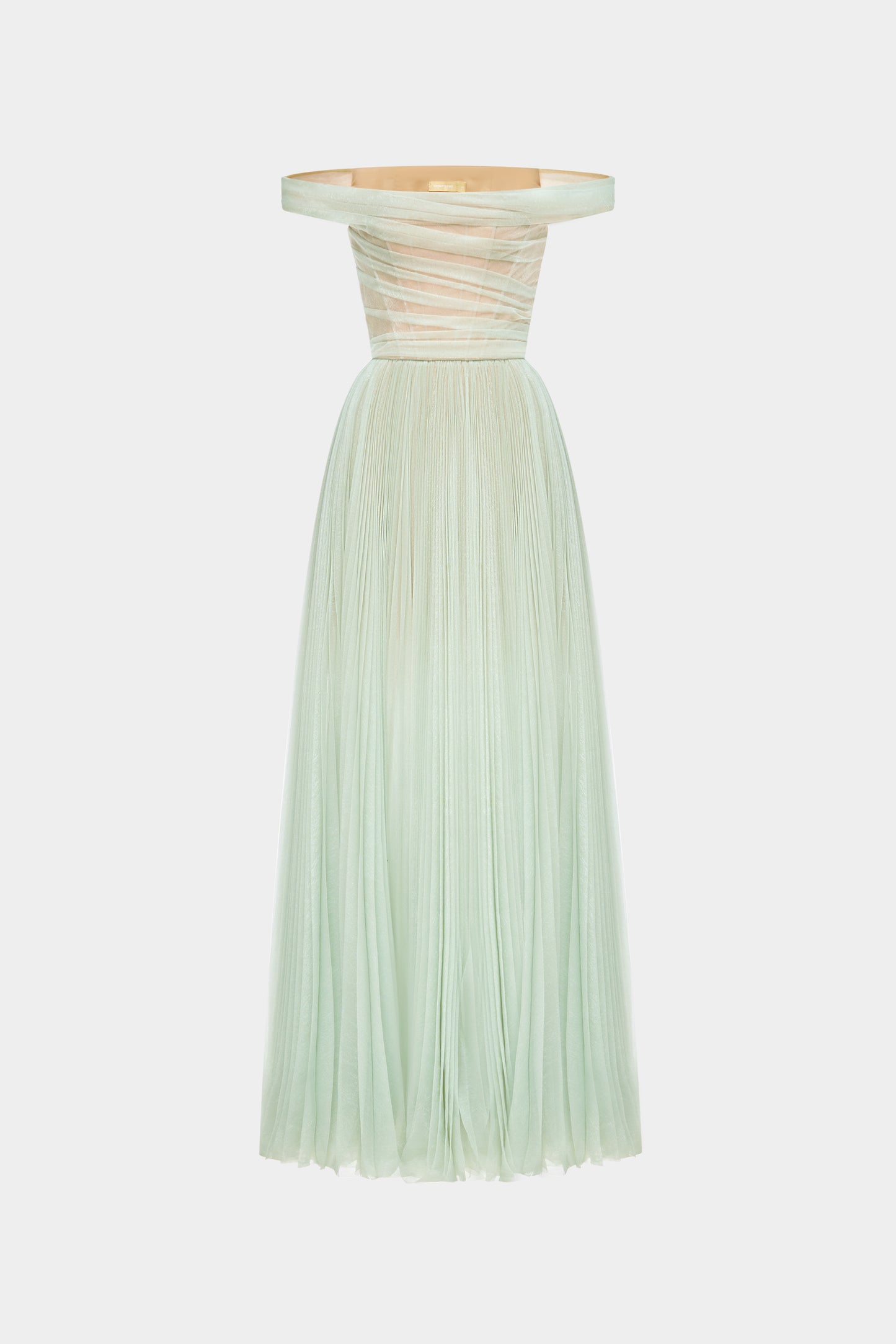 Mint Off-shoulder Maxi Dress