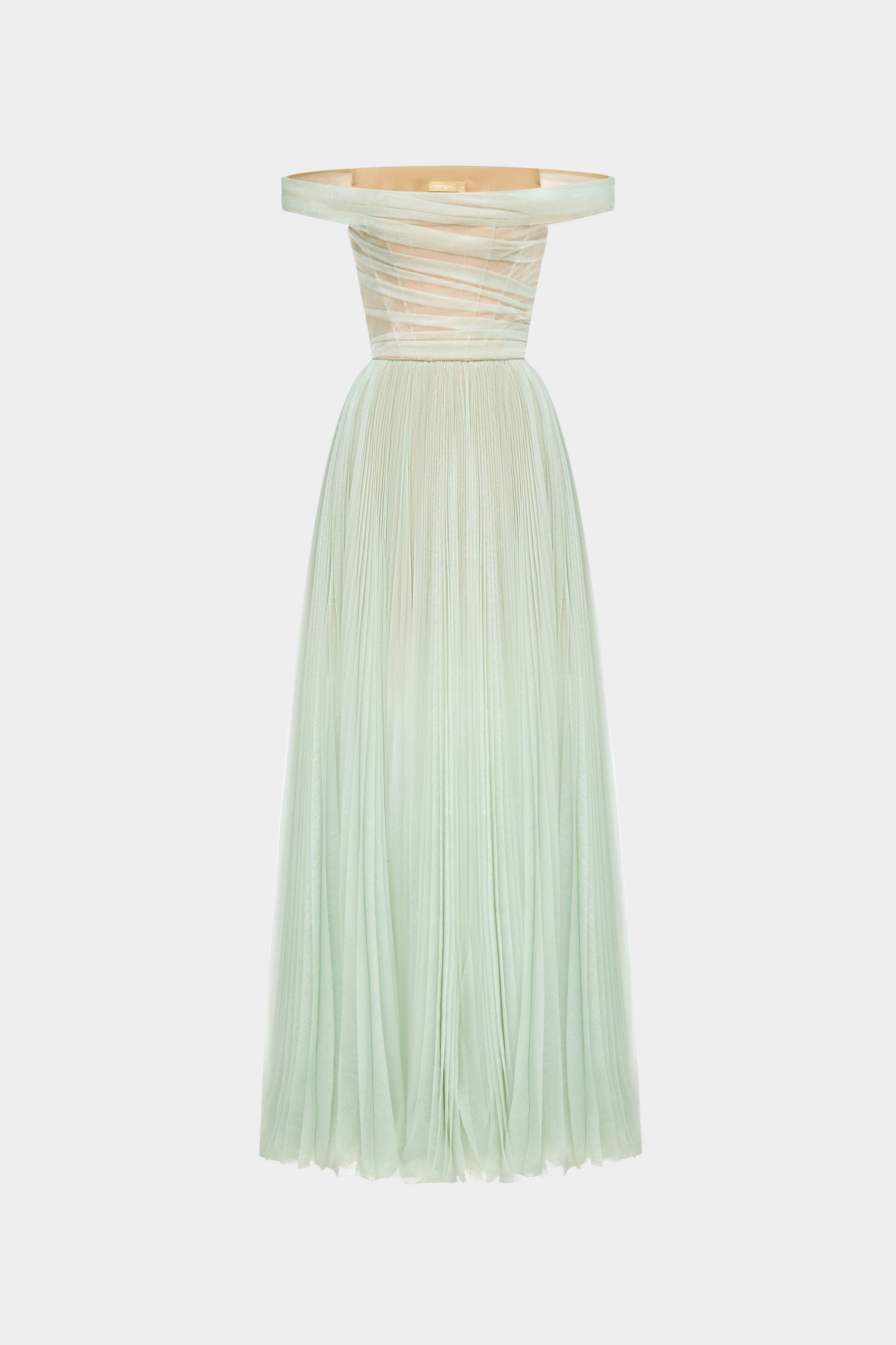Mint Off-shoulder Maxi Dress