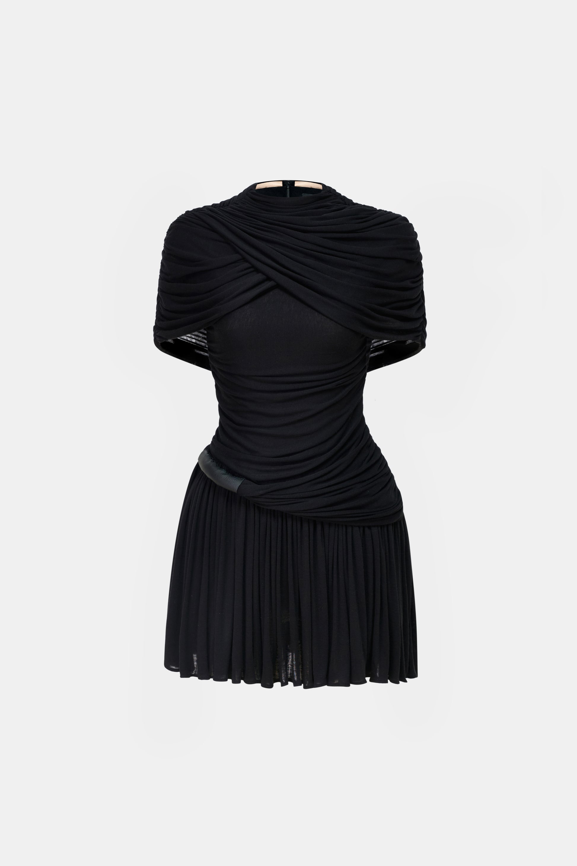 black cape mini dress Black Plus Floaty Cape Detail Mini Dress