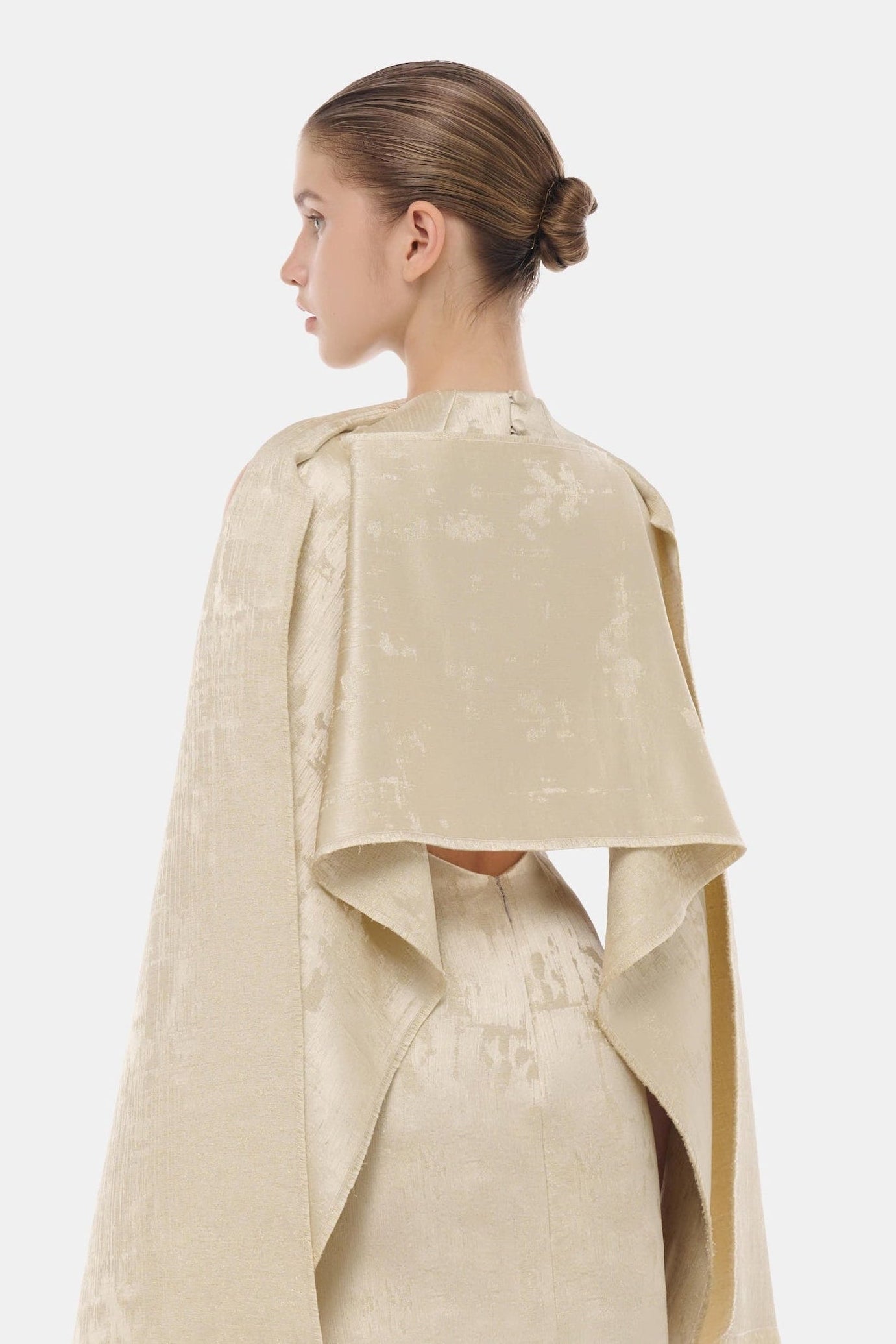 gold dress scarf Gold Tailored Scarf Maxi Dress