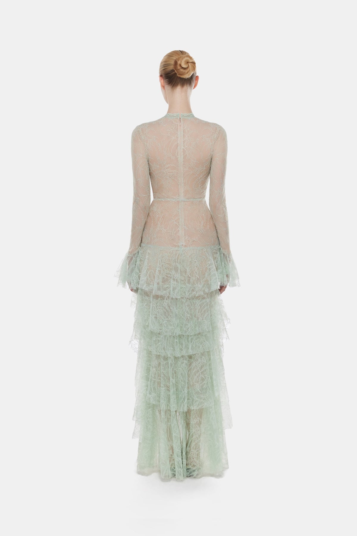 Mint Lace Cascade Dress