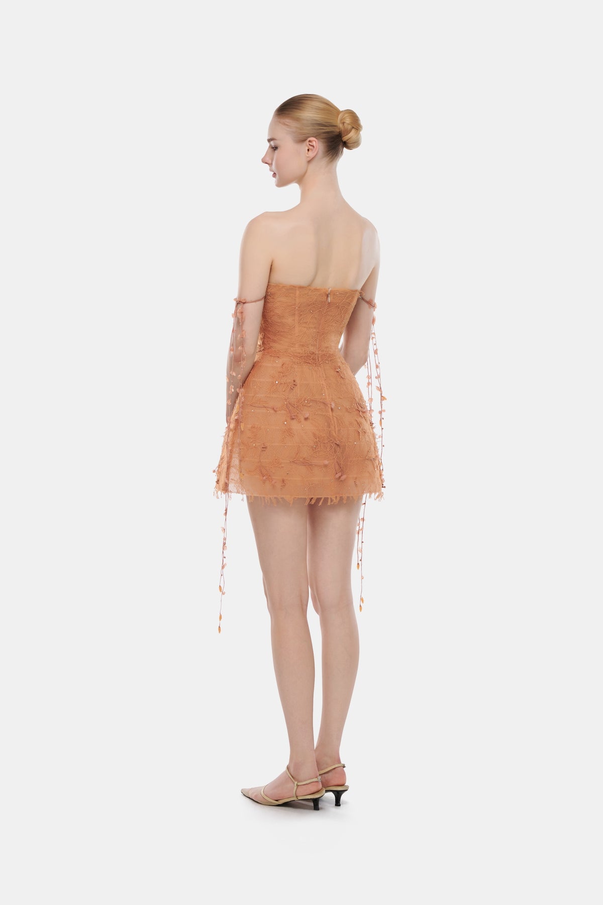 Camel Floral String Mini Dress