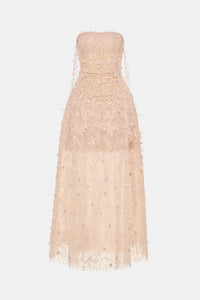 Peach Floral String Maxi Dress