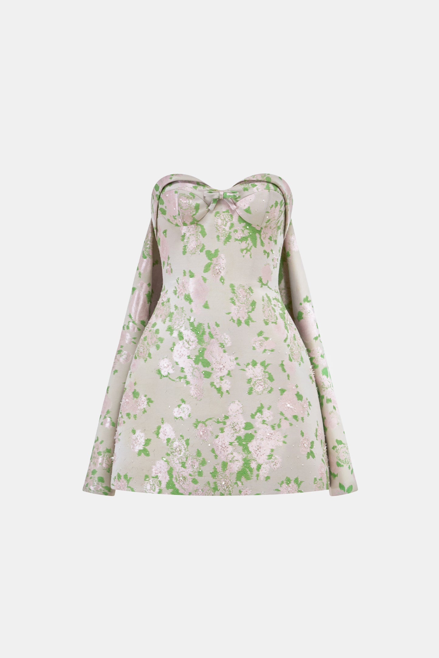 Pastel Corsetry Detachable Cape Mini Dress