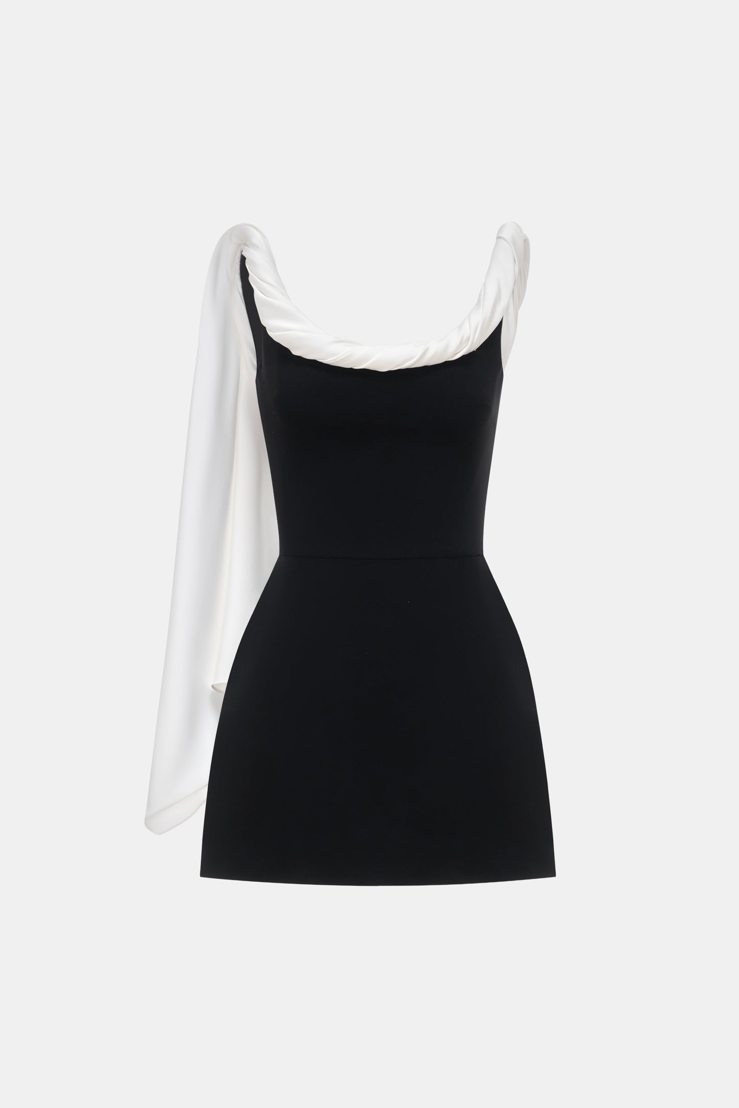 Black Scarf Low Back Mini Dress