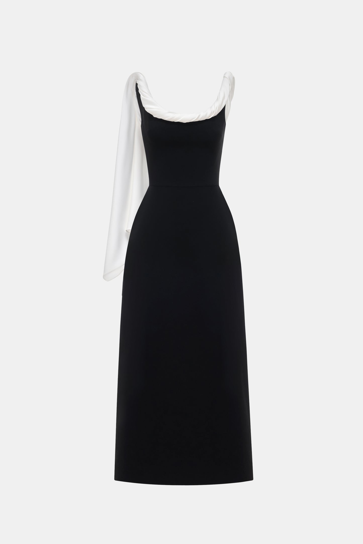 Black Scarf Low Back Maxi Dress