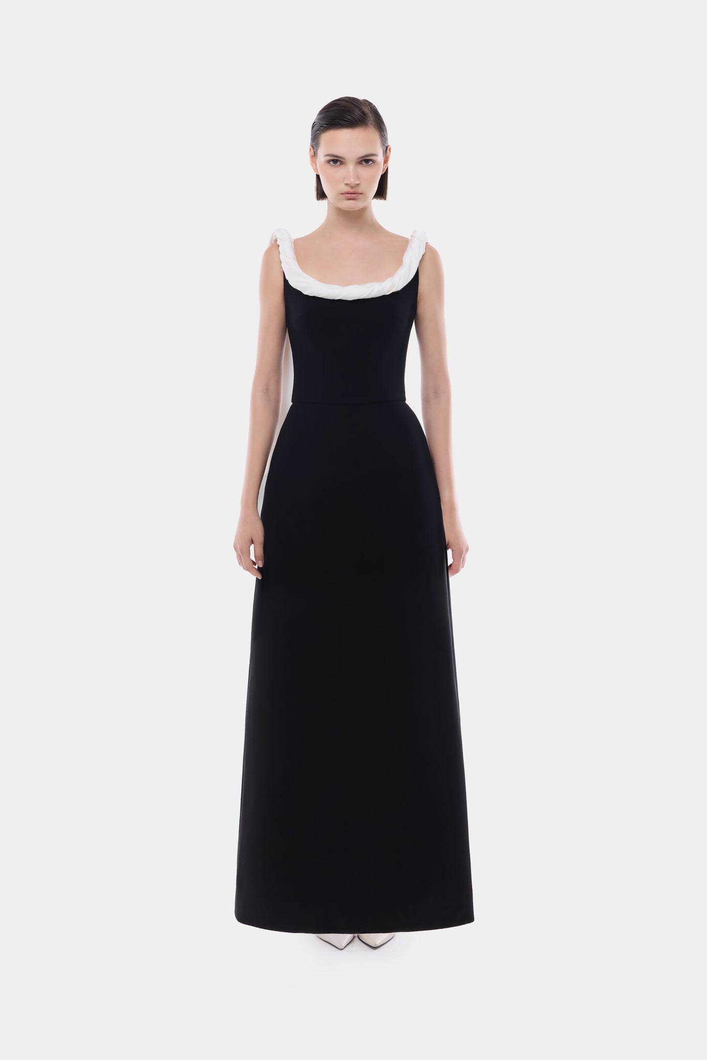 Black Scarf Low Back Maxi Dress