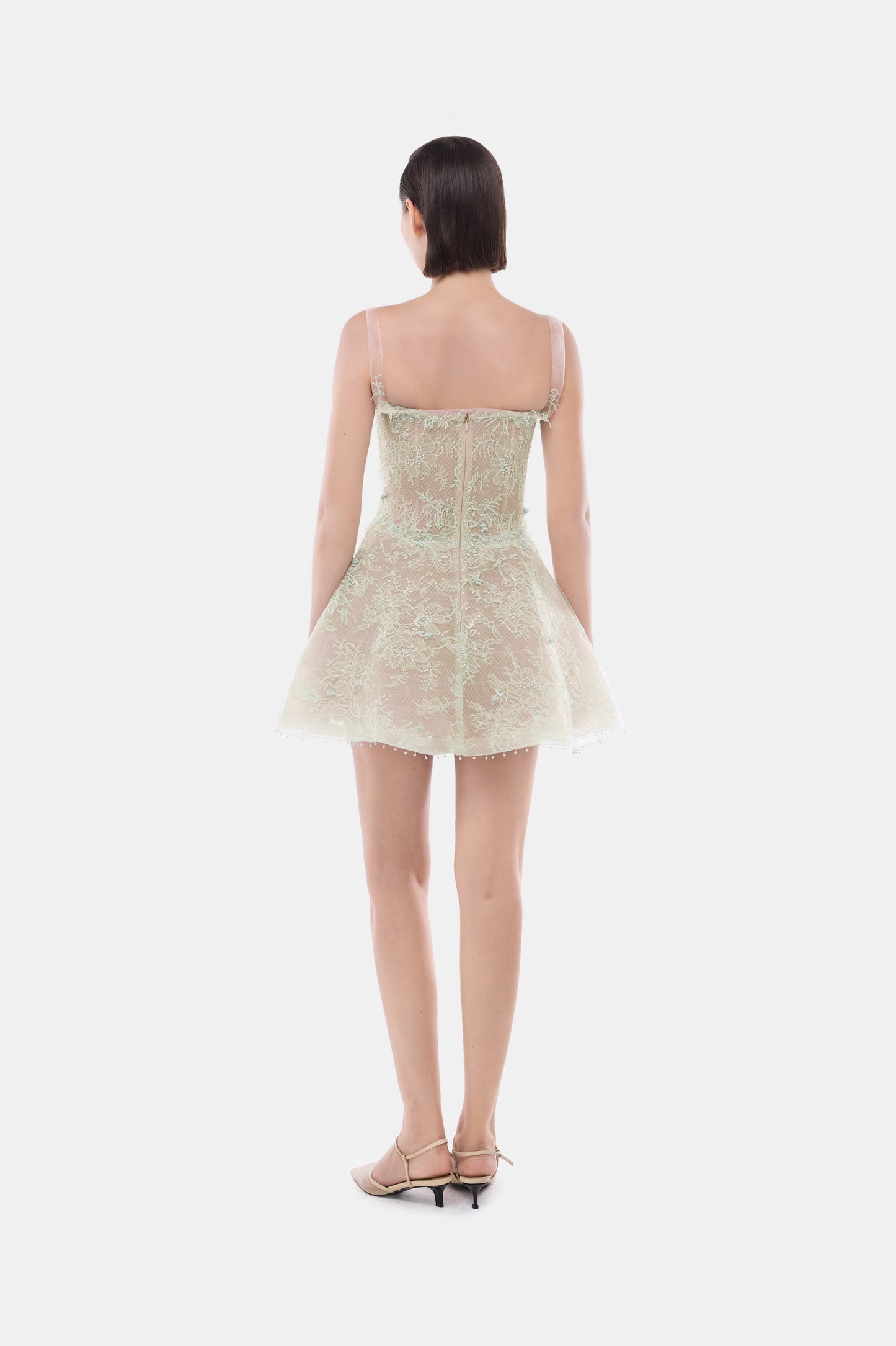 Mint Straight Neckline Skater Dress