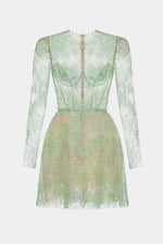 Mint Beaded Lace Midi Dress