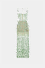 Mint Beaded Lace Pencel Dress