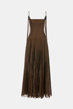 Chocolate Linen Maxi Dress