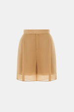 Camel Linen Shorts