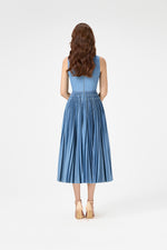 Denim Smocked Midi Dress