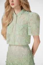 Mint Beaded Lace Top