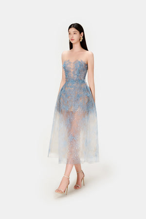 
            
                Load image into Gallery viewer, Blue Beaded Lace Dress
            
        