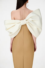 Camel Big Bow Dress