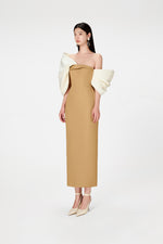 Camel Big Bow Dress