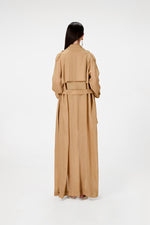Camel Linen Trench Coat