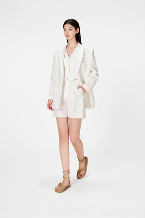 White Linen Blazer