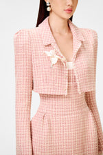 Pink Tweed Crop Jacket