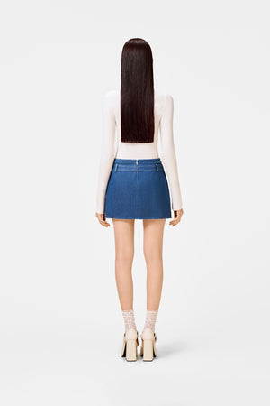 Denim Tweed Mini Skirt