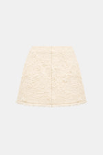 Ivory Crystal Beaded Mini Skirt