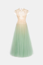 Mint Ombré Cut-Out Lace Dress