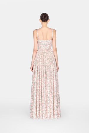 Floral Pleated Maxi Dress