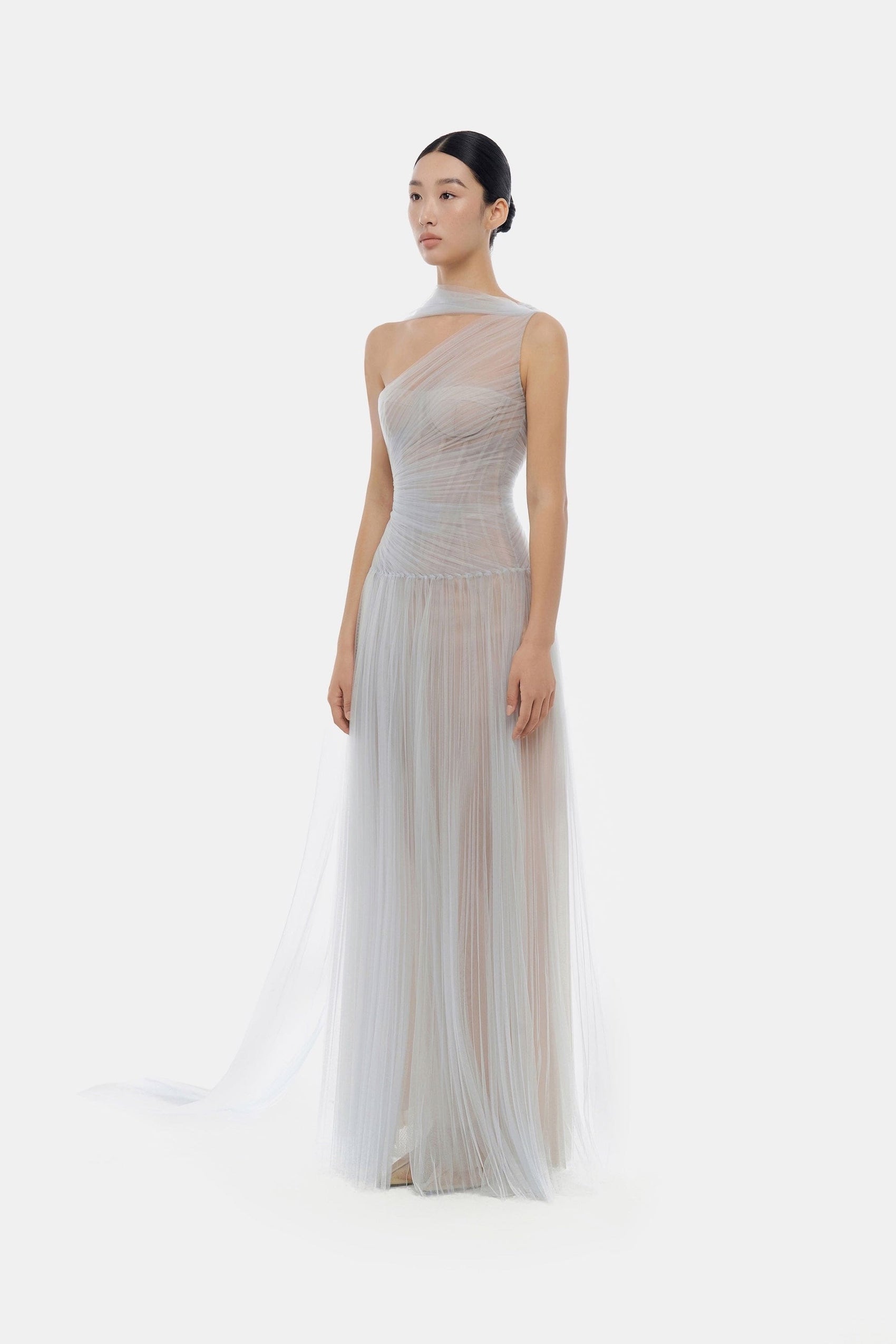 Woman in elegant formal dress