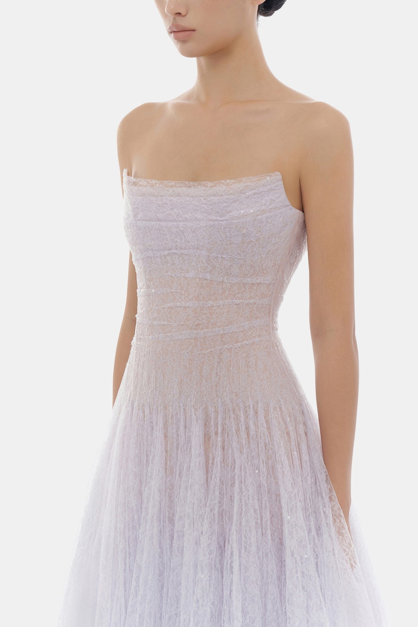 Strapless tulle gown