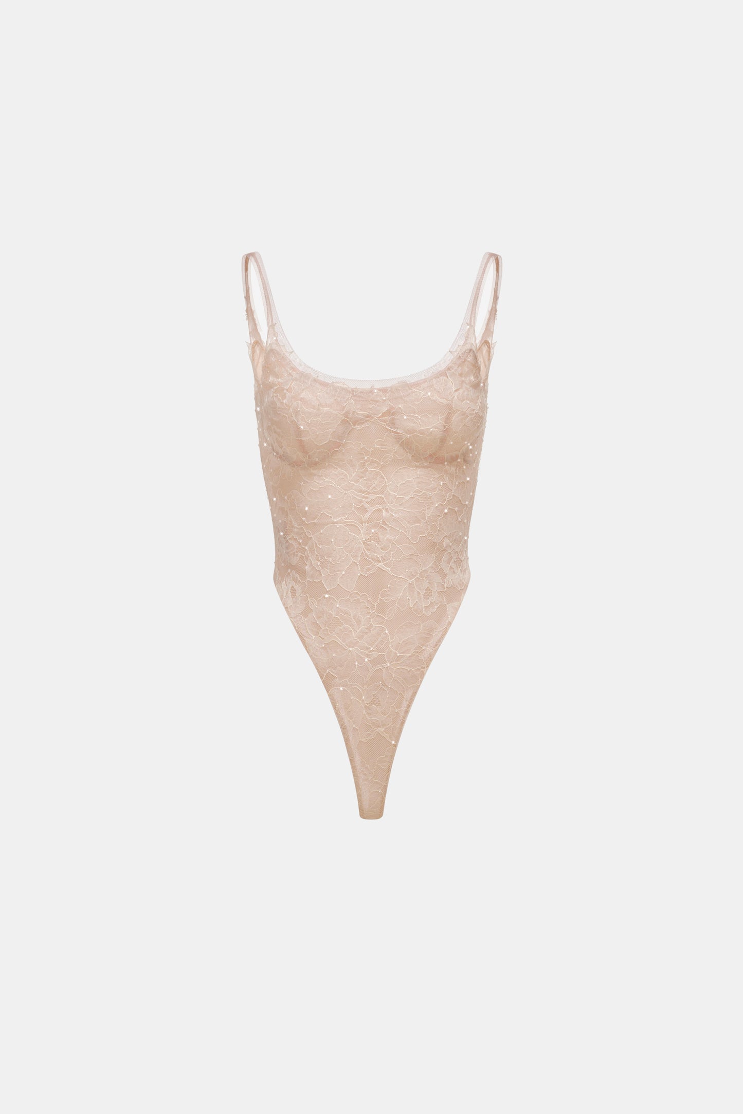 Peach Sheer Lace Top