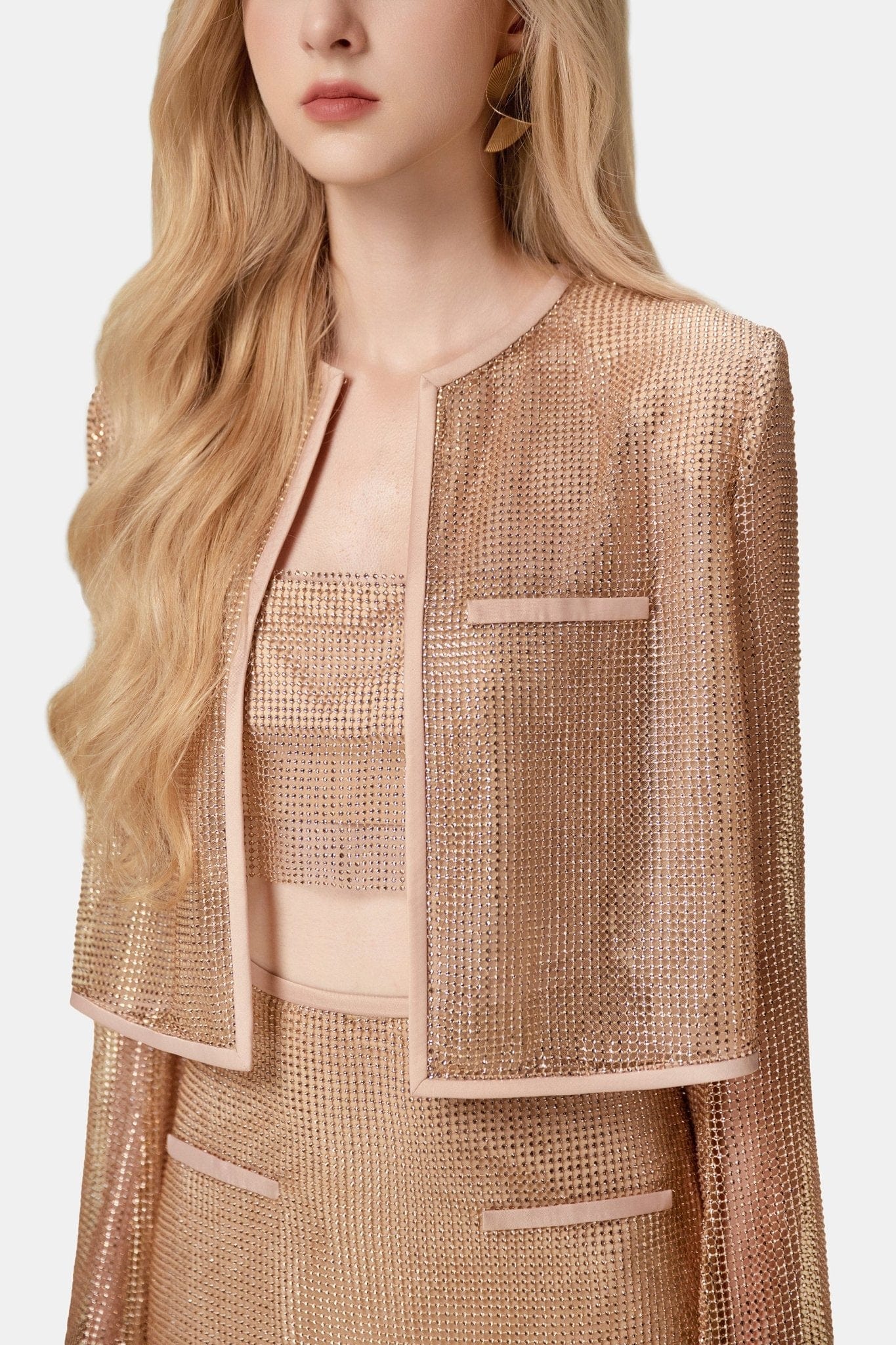 Apricot Rhinestone Blazer - Montsand