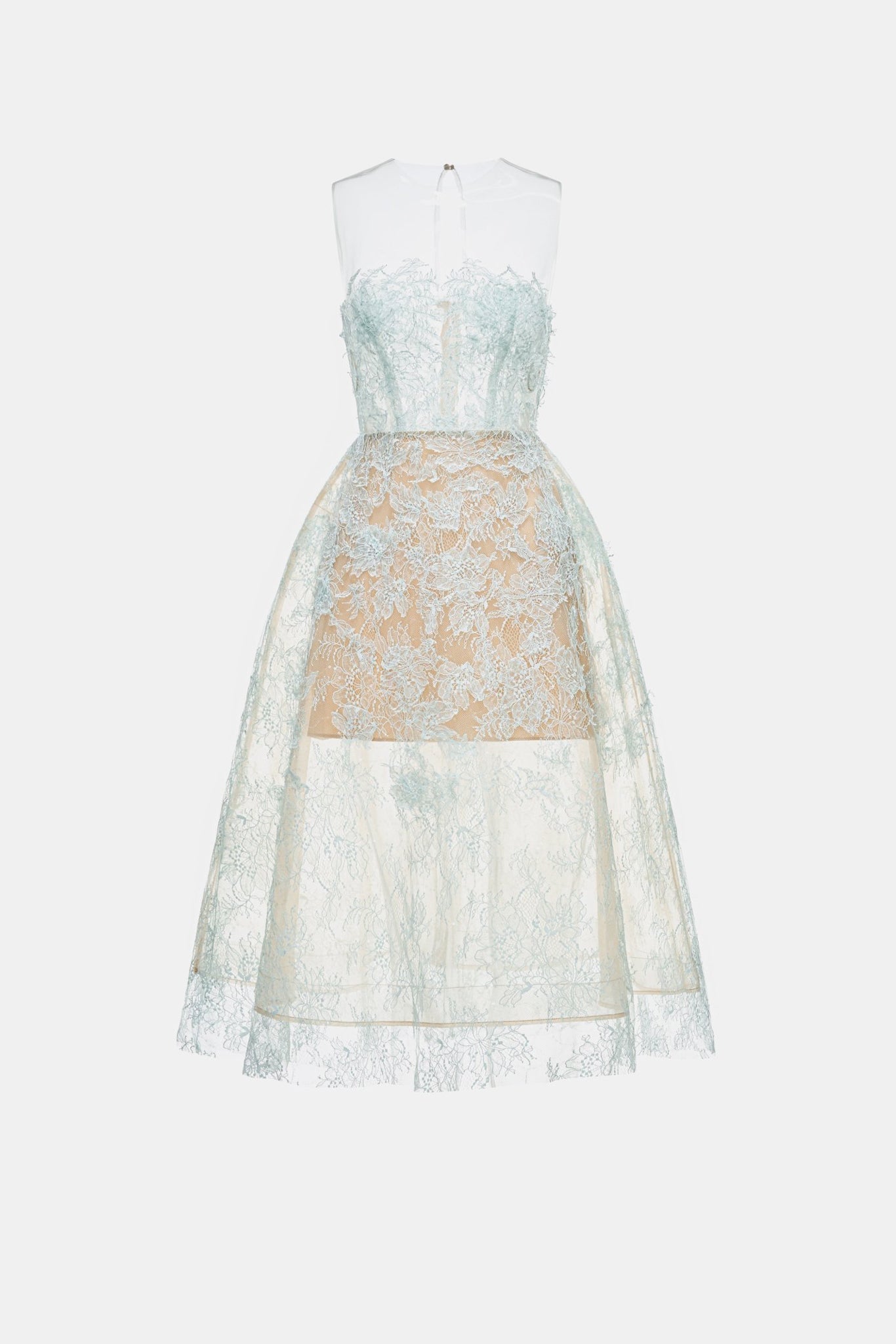Baby Blue Beaded Lace Dress - Montsand