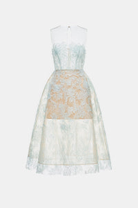 Baby Blue Beaded Lace Dress - Montsand