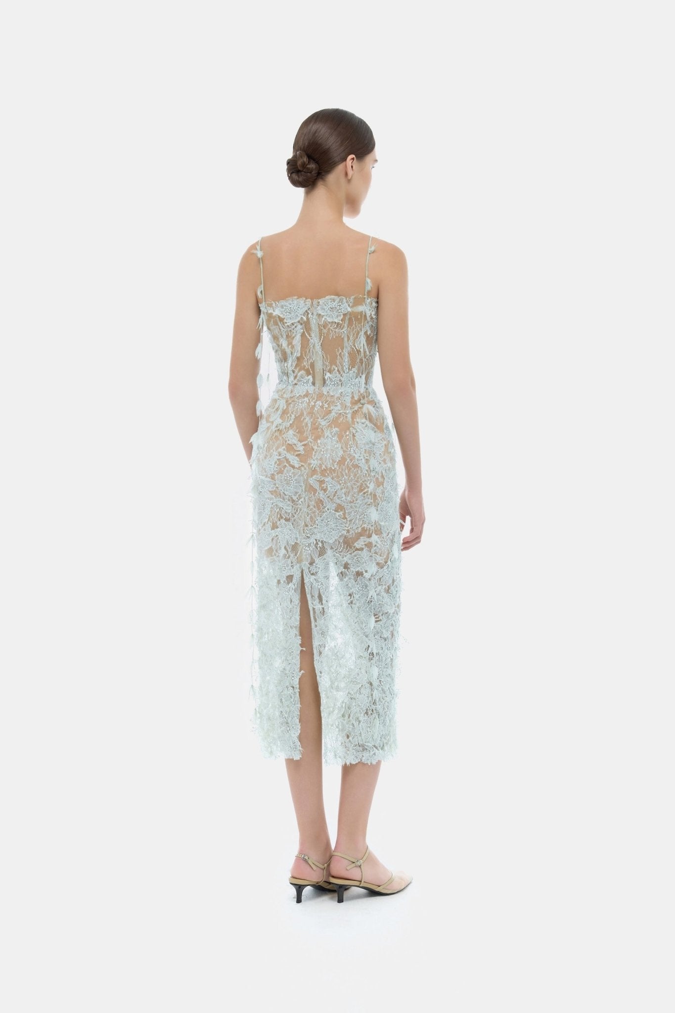 Baby Blue Beaded Lace Pencil Dress XS Baby Blue Beaded Lace Pencil Dress XS
