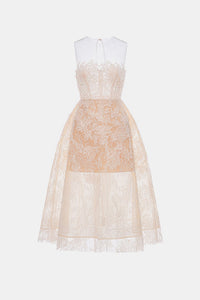 Baby Pink Beaded Lace Dress - Montsand