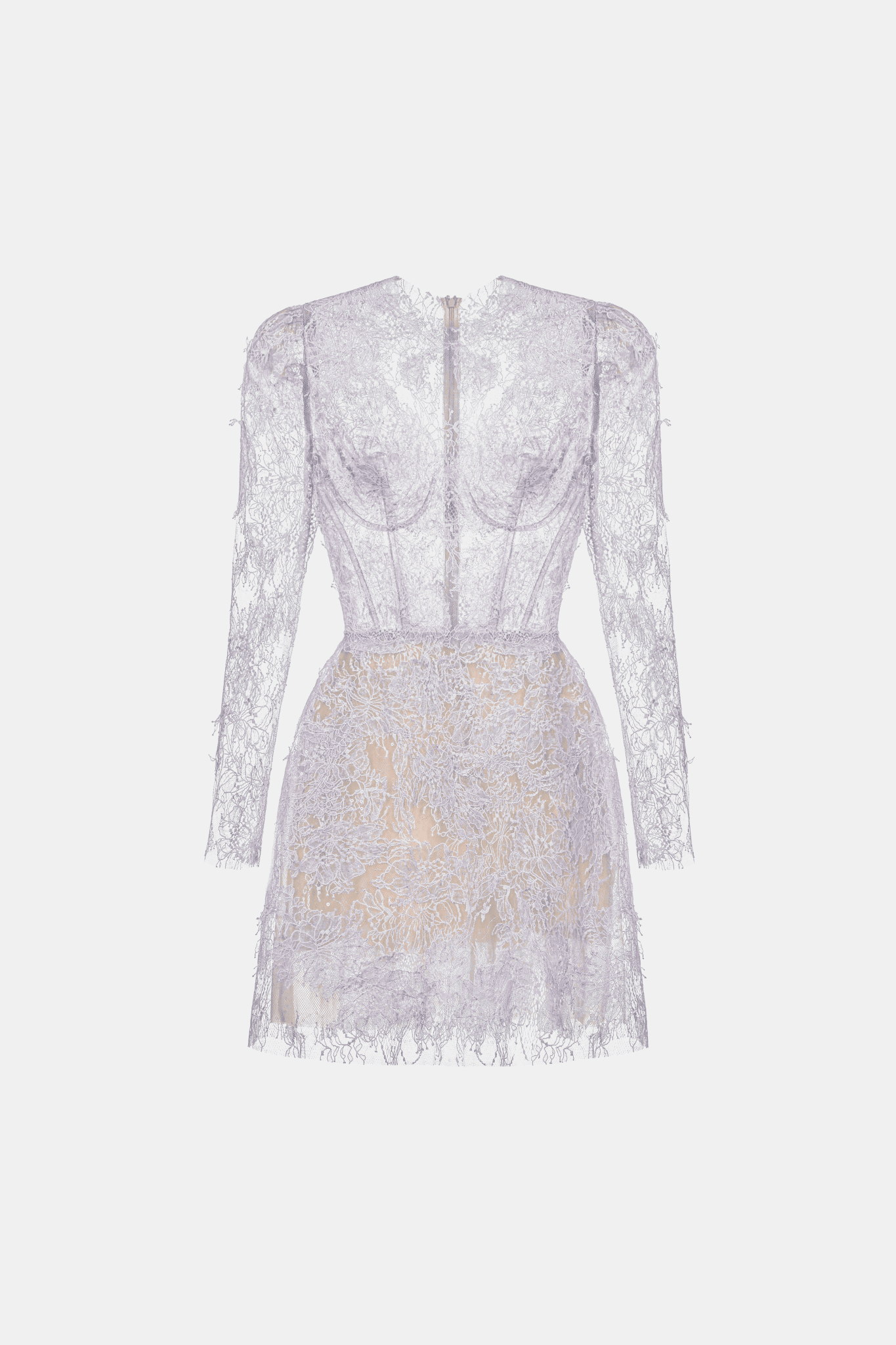 Baby Violet Beaded Lace Mini Dress - Montsand