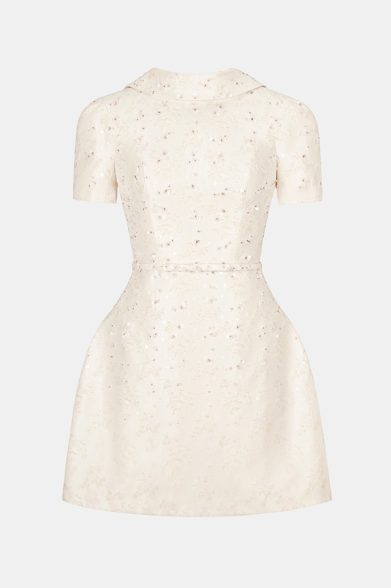 Beaded Brocade Cowl Neck Dress - Montsand