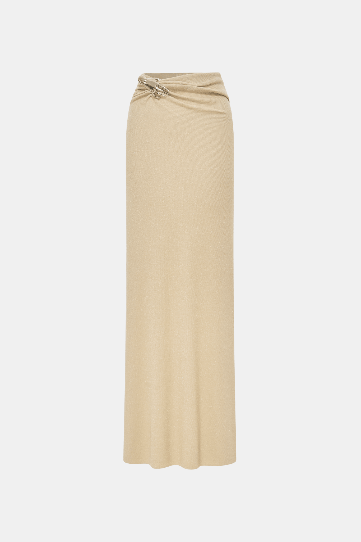 Beige Asymmetrical Wrap Maxi Skirt - Montsand