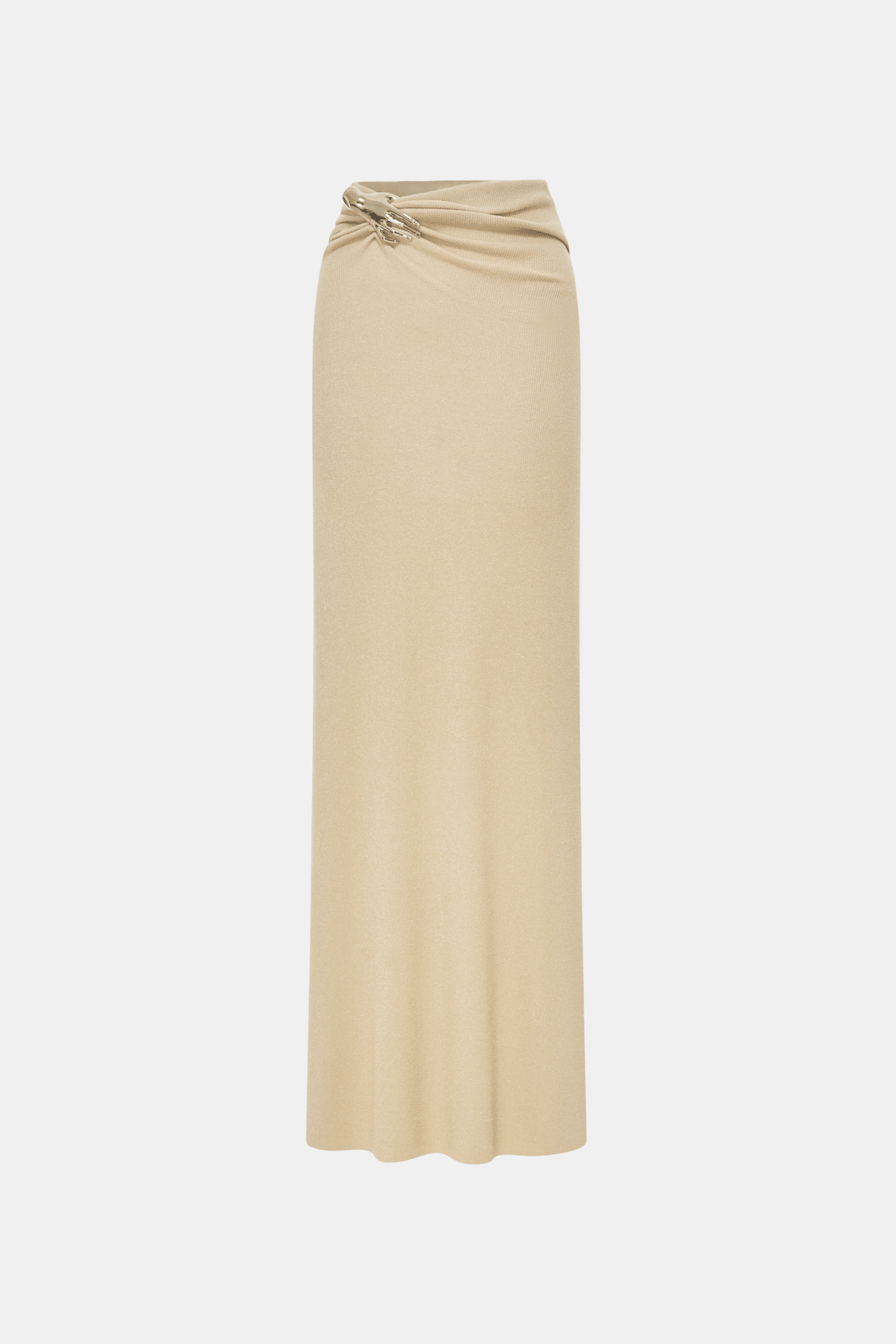 Beige Asymmetrical Wrap Maxi Skirt - Montsand
