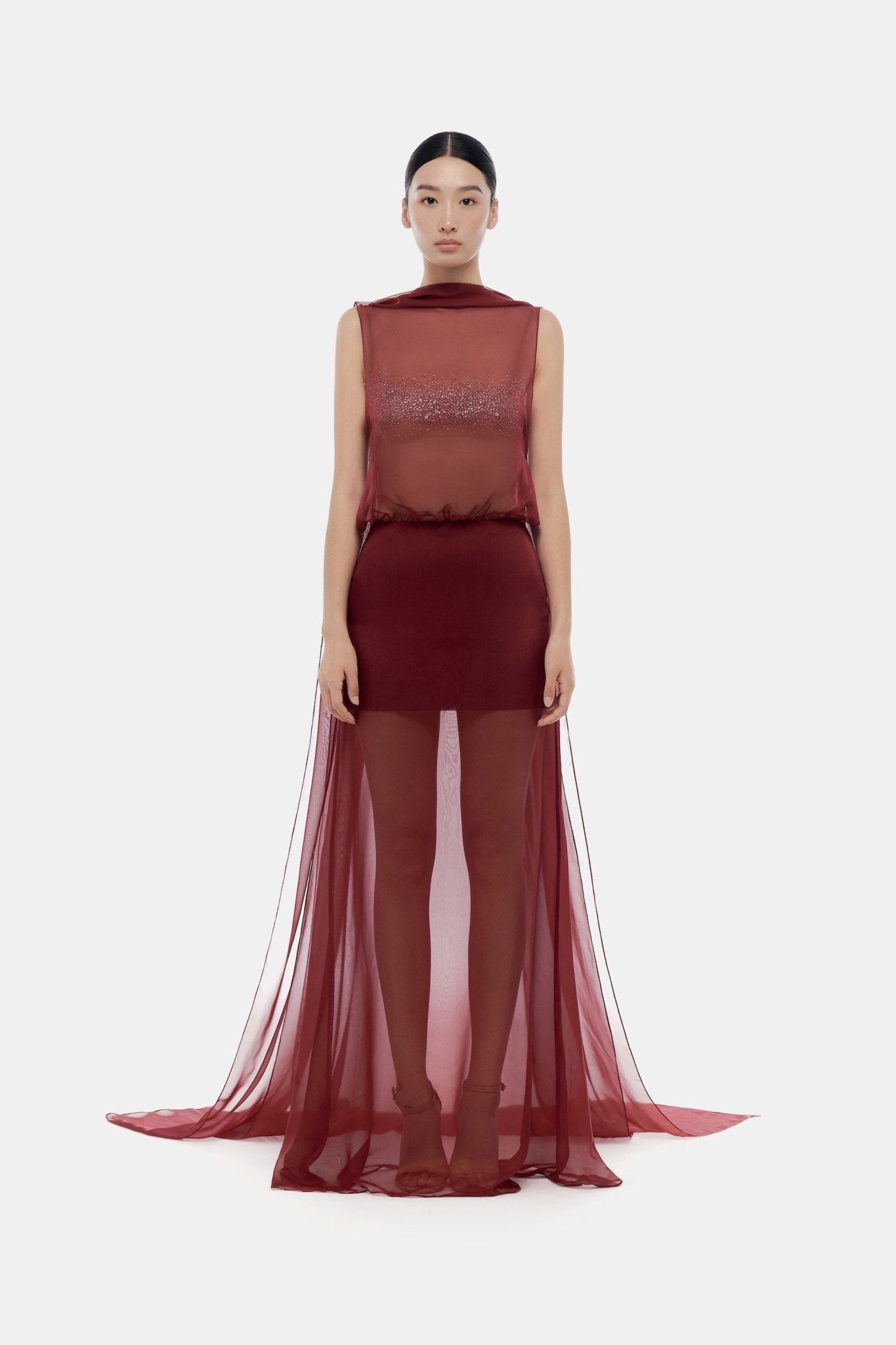 Beige Crystal Beaded Top - Montsand