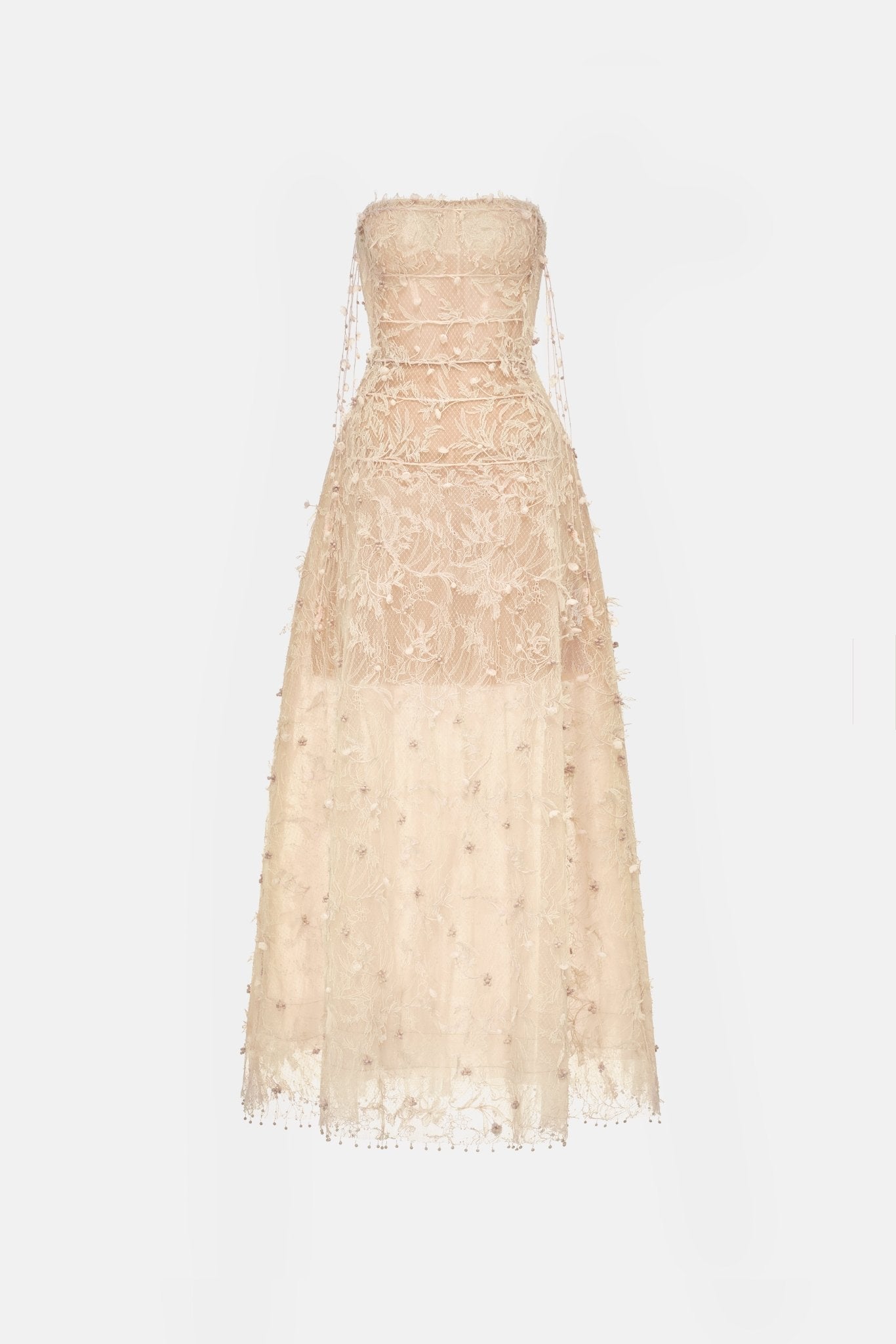 Beige Floral String Maxi Dress - Montsand