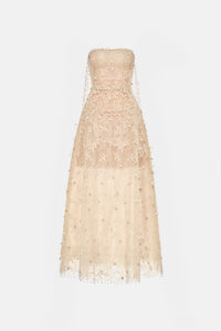 Beige Floral String Maxi Dress - Montsand
