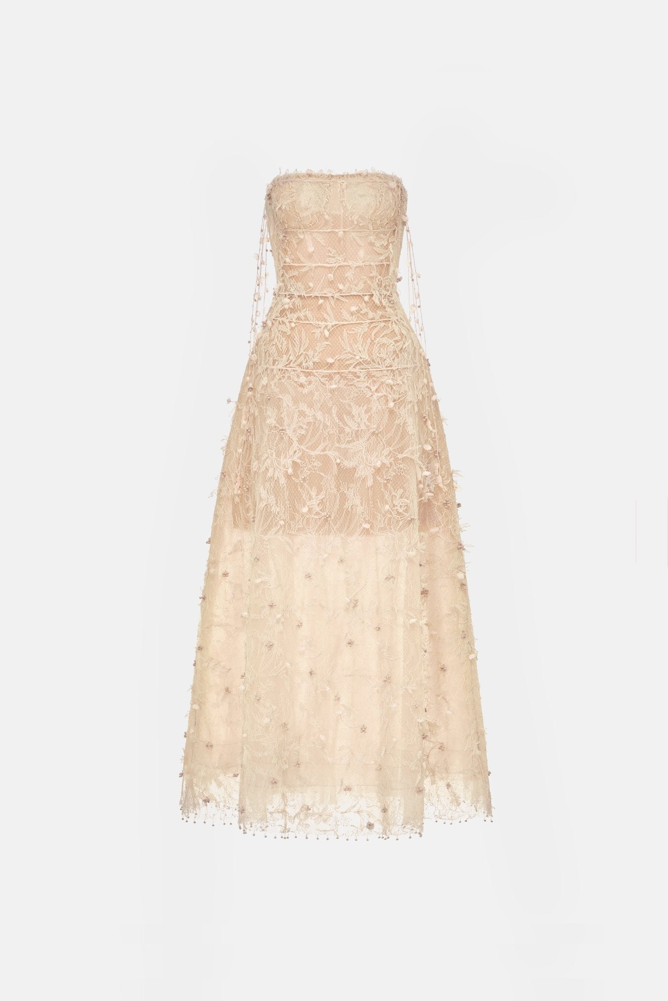 Beige Floral String Midi Dress - Montsand