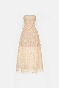 Beige Floral String Midi Dress - Montsand