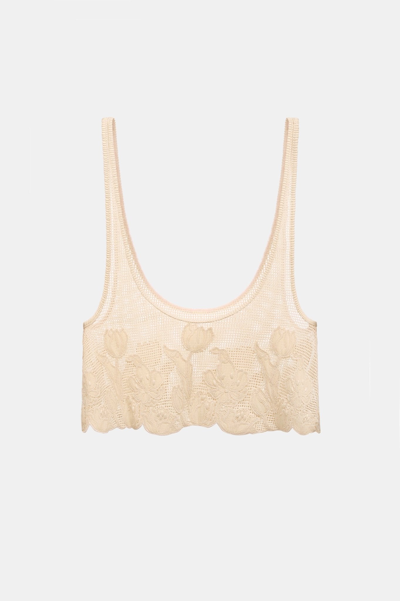 Beige Floral Tank Top - Montsand